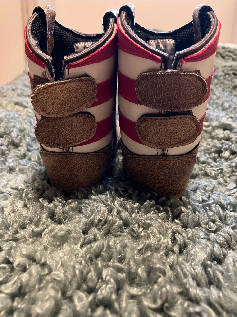 Toddler Star Accent Brown and Navy Western Boots